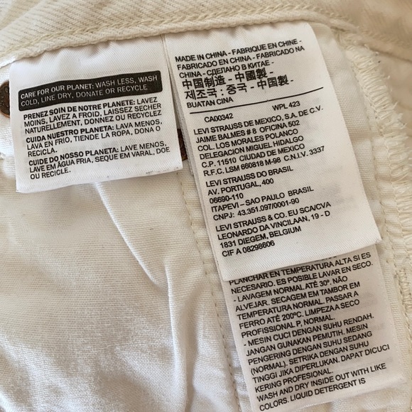 LEVIS 501 Altered white denim Jean Shorts side zipper cutoff - Picture 11 of 11